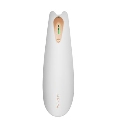 White electronic device with Sensica branding on a white background